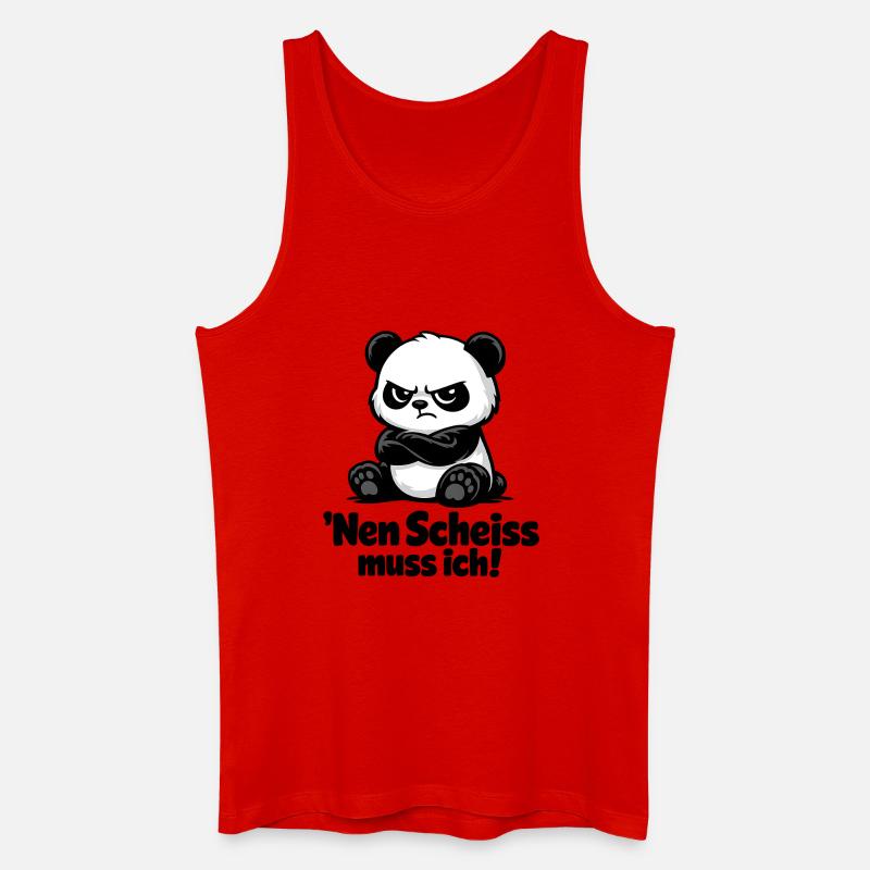 Nen Scheiss Muss Ich Panda - Männer Bio Tank Top - Rot