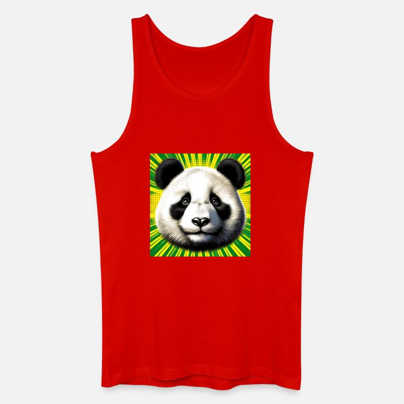 Panda - Männer Bio Tank Top - Rot