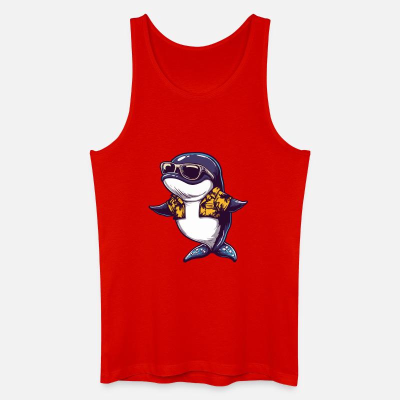 Wal Comic Urlaub - Männer Bio Tank Top - Rot