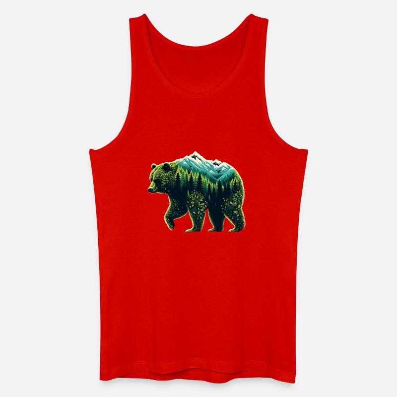 Bergwaldbär - Männer Bio Tank Top - Rot