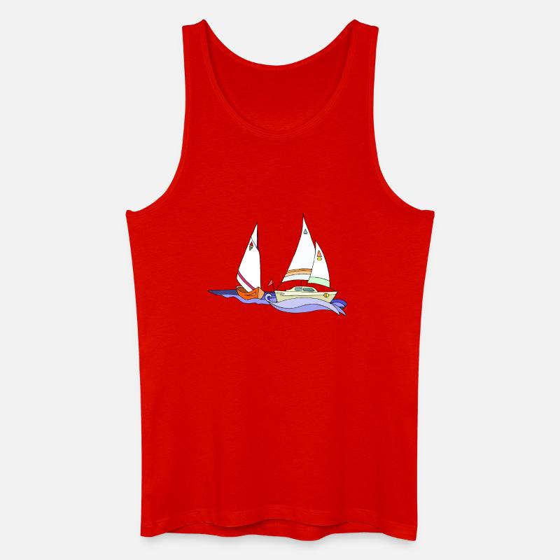 Segelboote - Männer Bio Tank Top - Rot