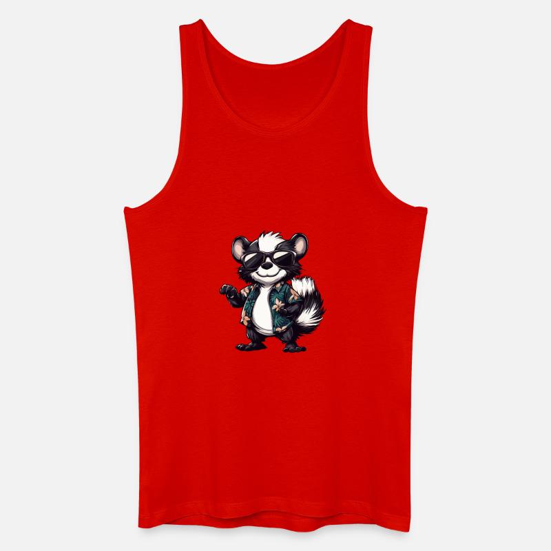 Stinktier Comic Urlaub - Männer Bio Tank Top - Rot