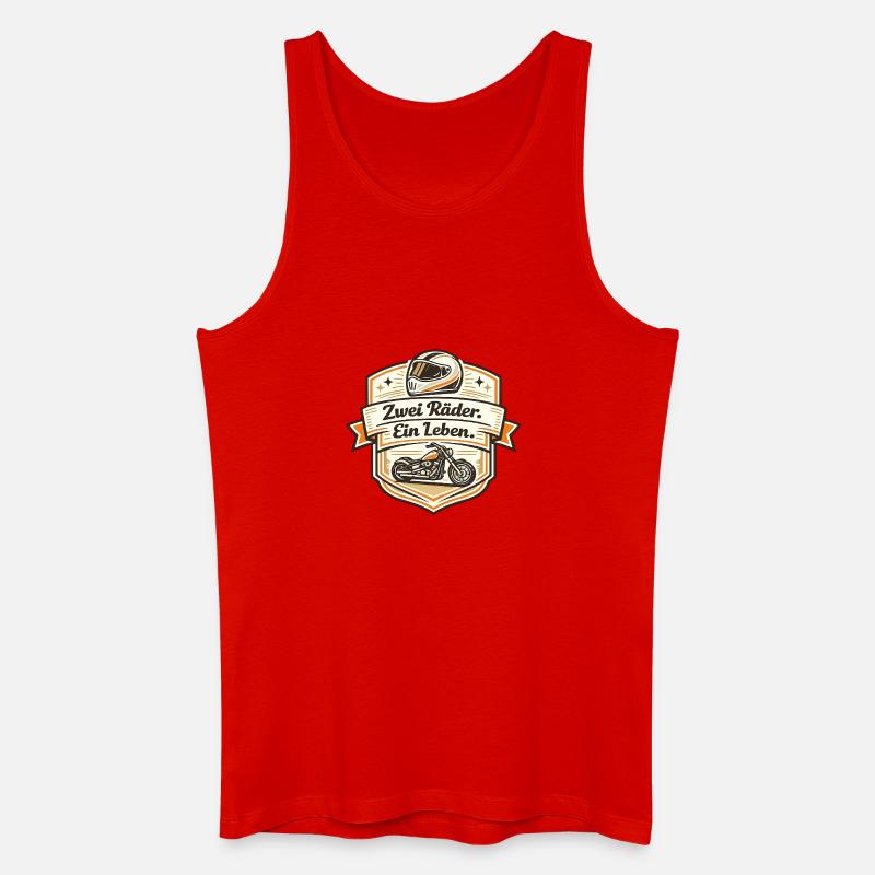 Zwei Räder Ein Leben - Männer Bio Tank Top - Rot
