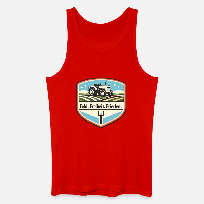Feldfreiheit Frieden Traktor Patch - Männer Bio Tank Top - Rot