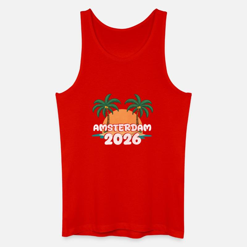 Amsterdam 2026 - Männer Bio Tank Top - Rot