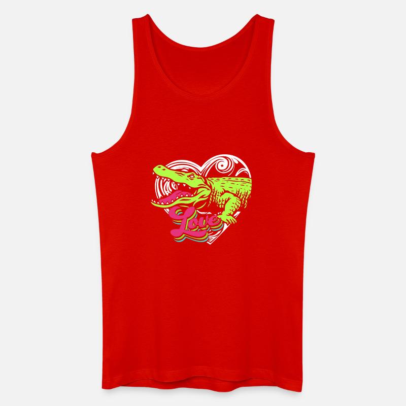 Krokodil Jagd - Männer Bio Tank Top - Rot