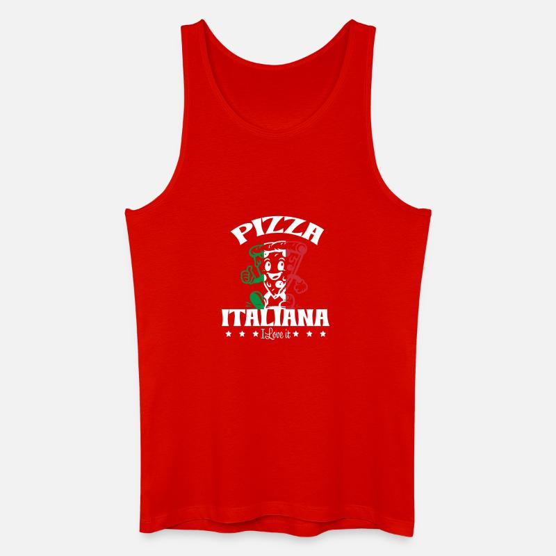Ich liebe Pizza - Männer Bio Tank Top - Rot
