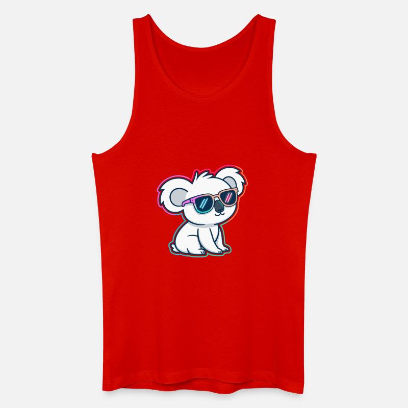 Koala-Neonbrillen - Männer Bio Tank Top - Rot
