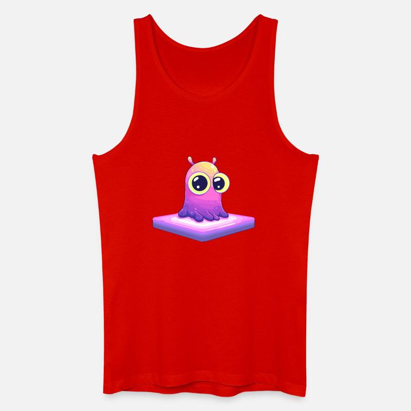 Kleiner Pixelfreund auf Plattform - Männer Bio Tank Top - Rot