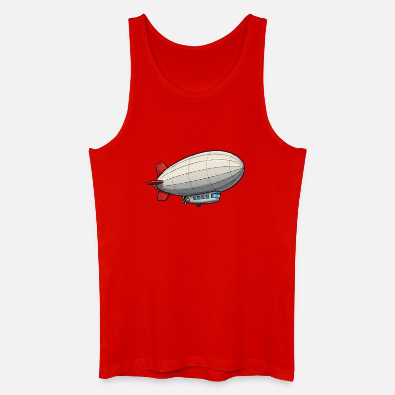 Luftschiff Cartoon Zeppelin - Männer Bio Tank Top - Rot
