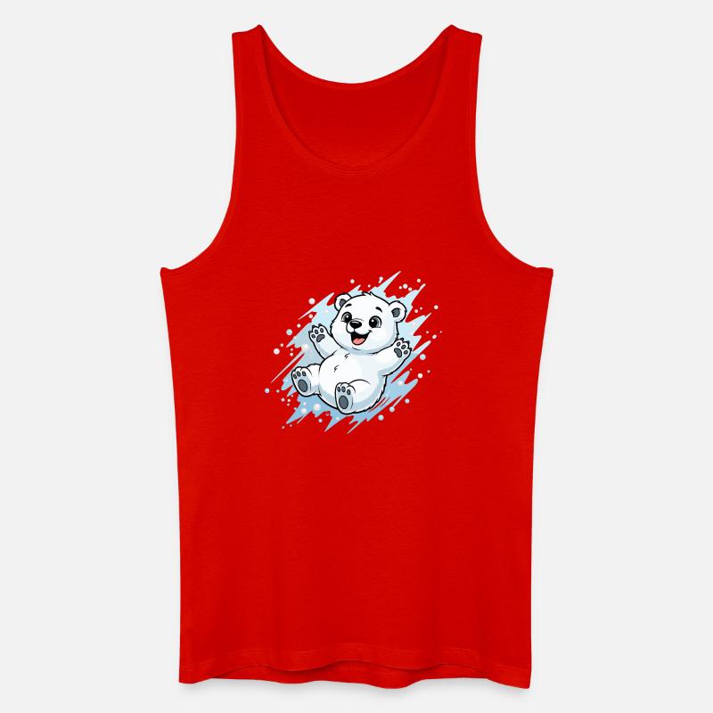 Fröhlicher Polarbär Spritzer - Männer Bio Tank Top - Rot