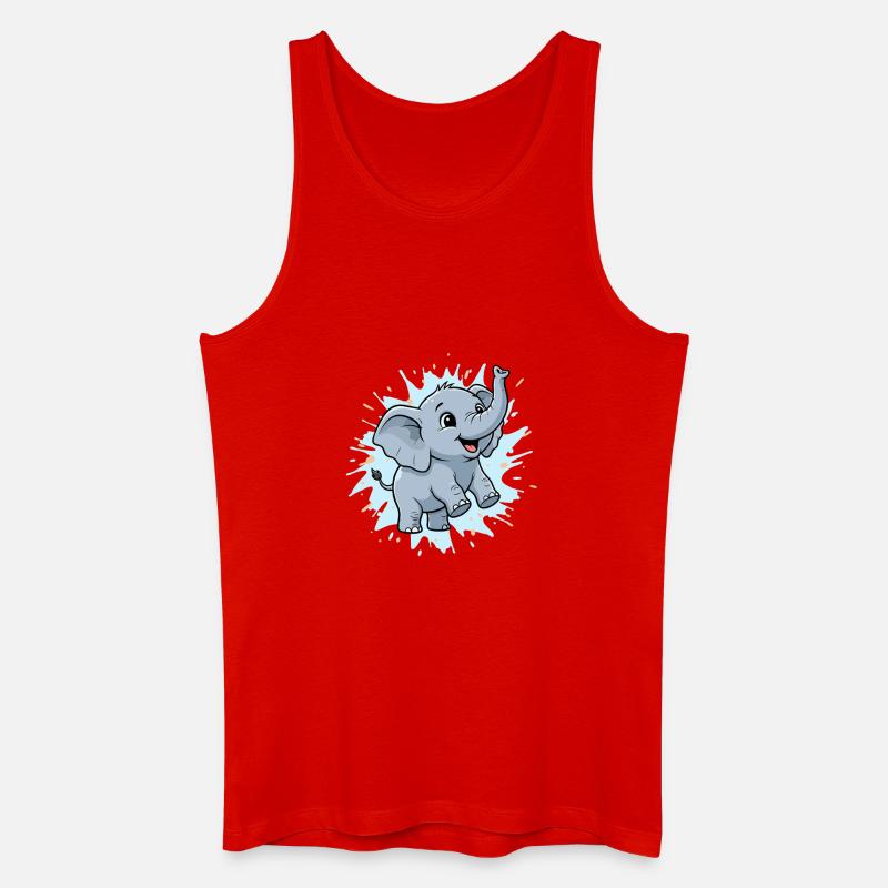 Süßer Elefant mit Farbspritzer - Männer Bio Tank Top - Rot