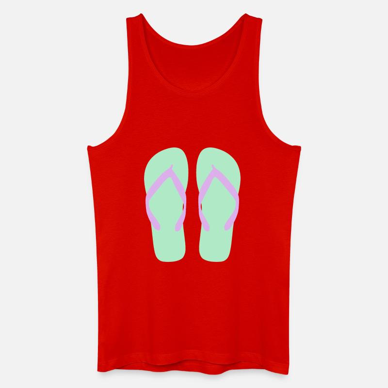 Mint Flip-Flops Lavendelriemen - Männer Bio Tank Top - Rot
