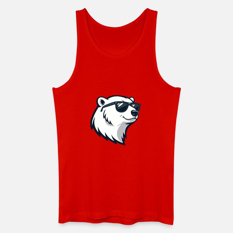 Eisbär mit Brille - Männer Bio Tank Top - Rot