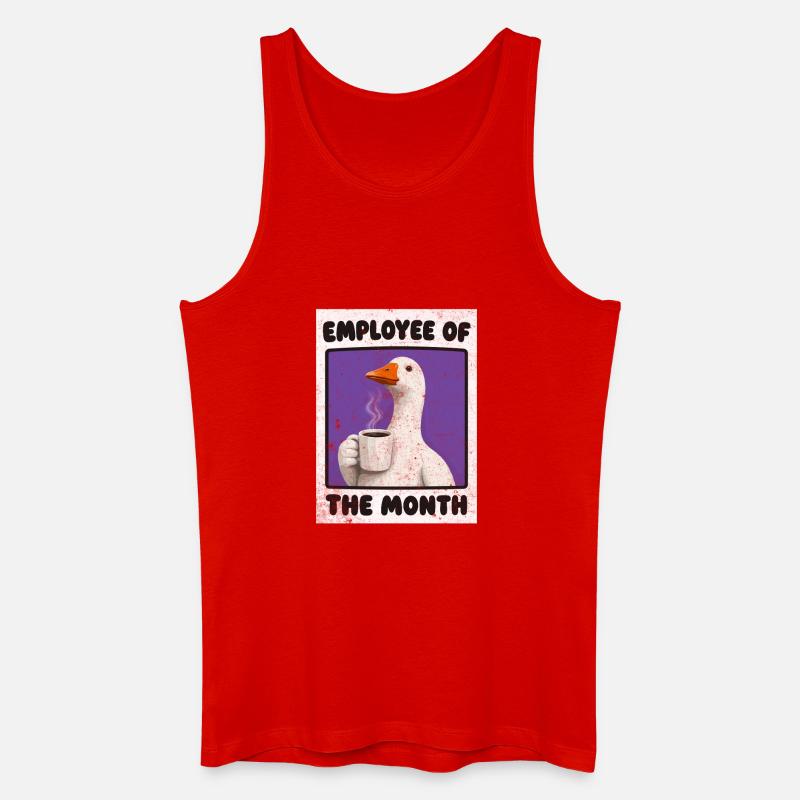 Lustiges Mitarbeiter des Monats Kaffee - Männer Bio Tank Top - Rot