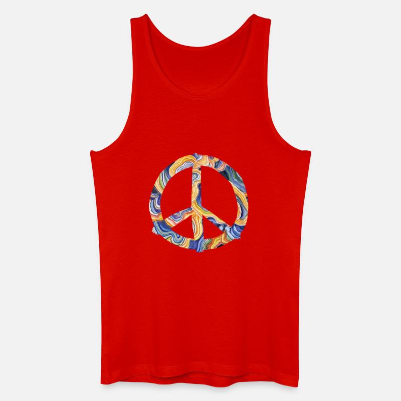 Regenbogen Frieden Symbol - Männer Bio Tank Top - Rot