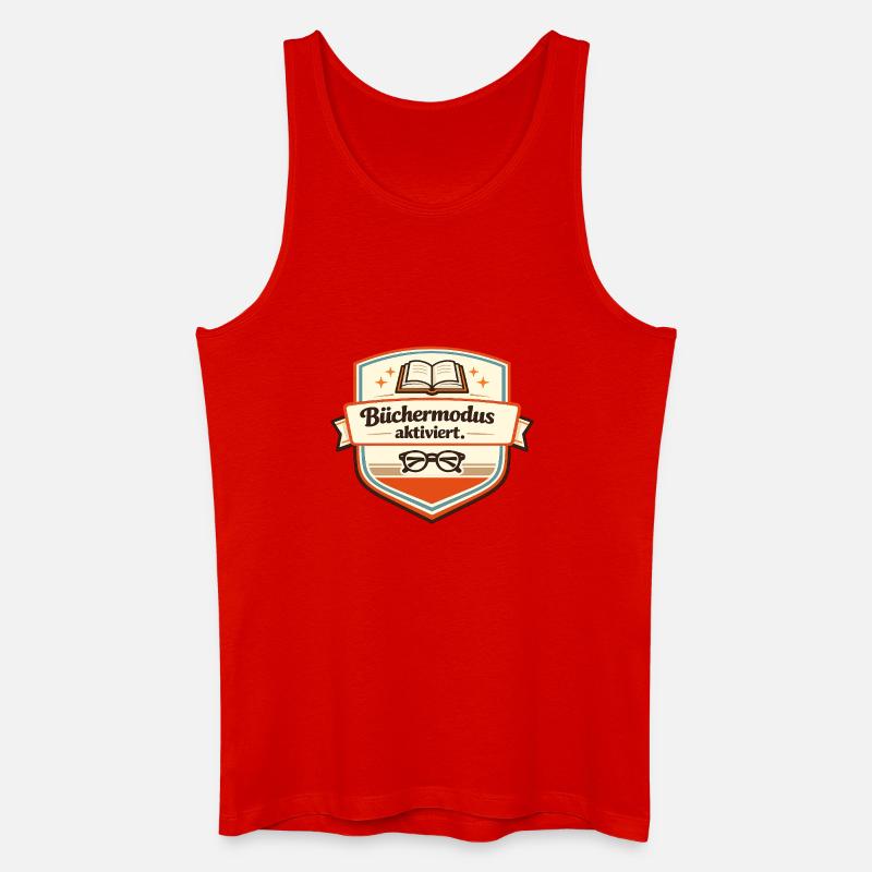 Büchermodus aktiviert - Männer Bio Tank Top - Rot