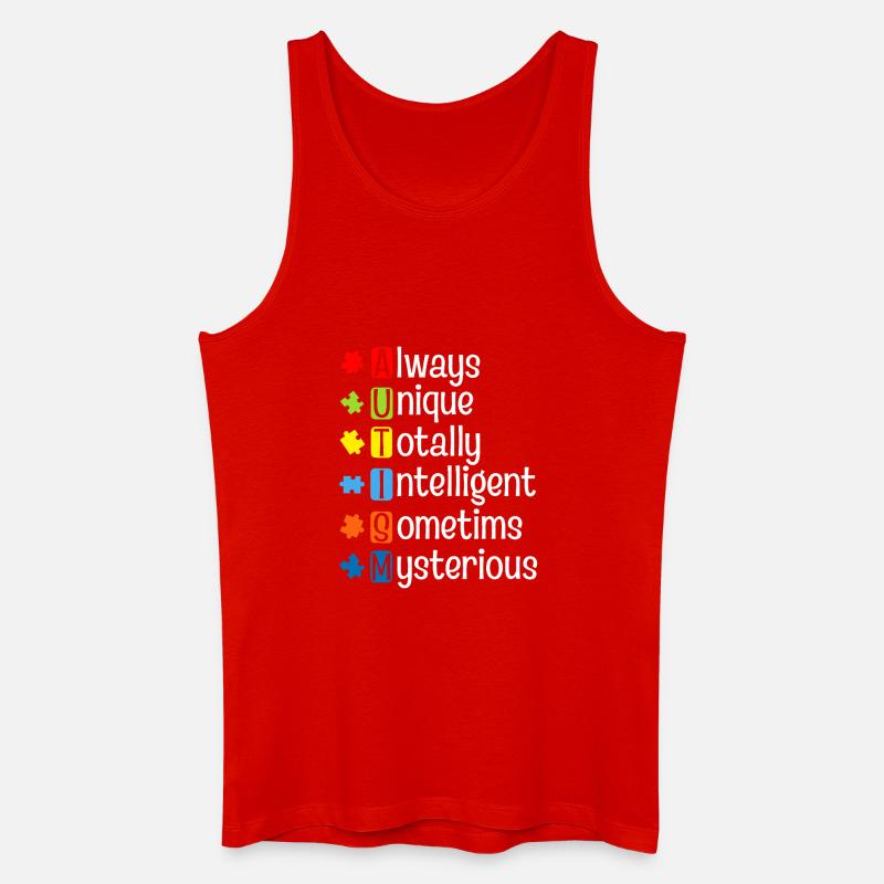 Autism Puzzle Pride: Einzigartige Köpfe - Männer Bio Tank Top - Rot
