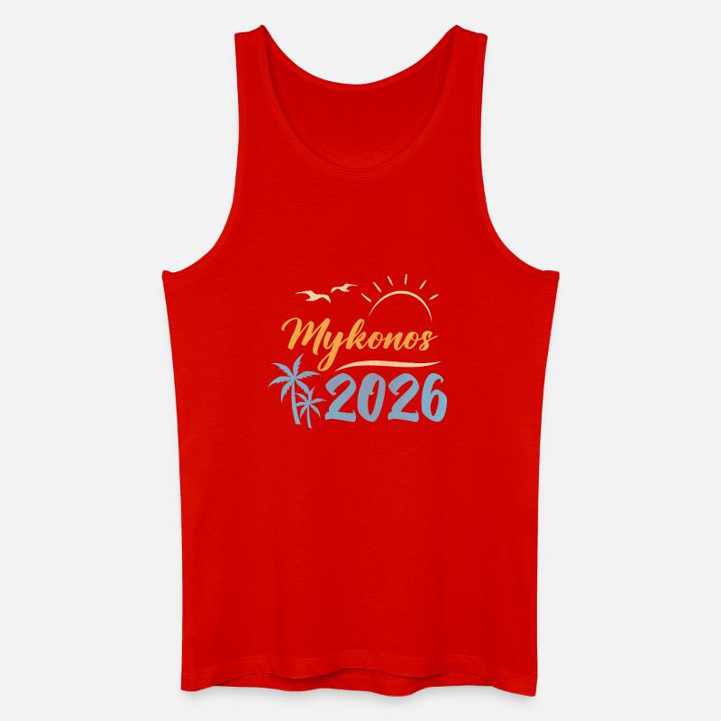 Mykonos 2026 - Männer Bio Tank Top - Rot
