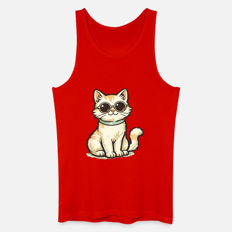 Coole Katze - Männer Bio Tank Top - Rot