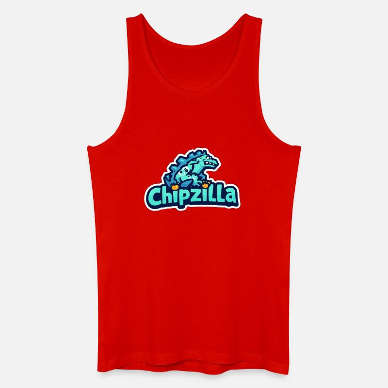 Chipzilla Dino Tee - Männer Bio Tank Top - Rot