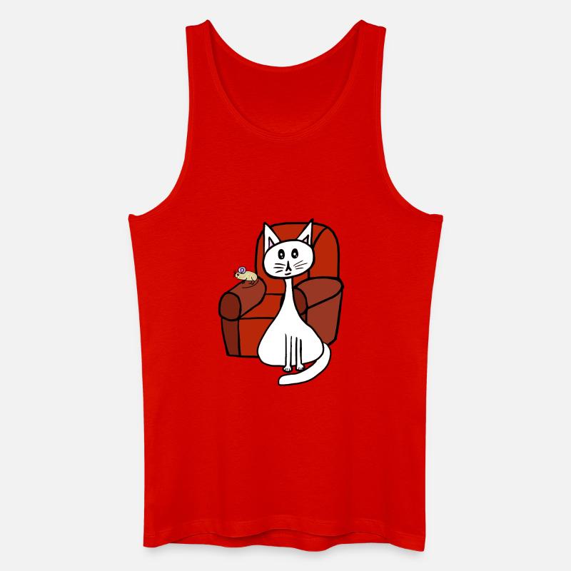 Haustiere Katze Maus Katzen Mäuse - Männer Bio Tank Top - Rot
