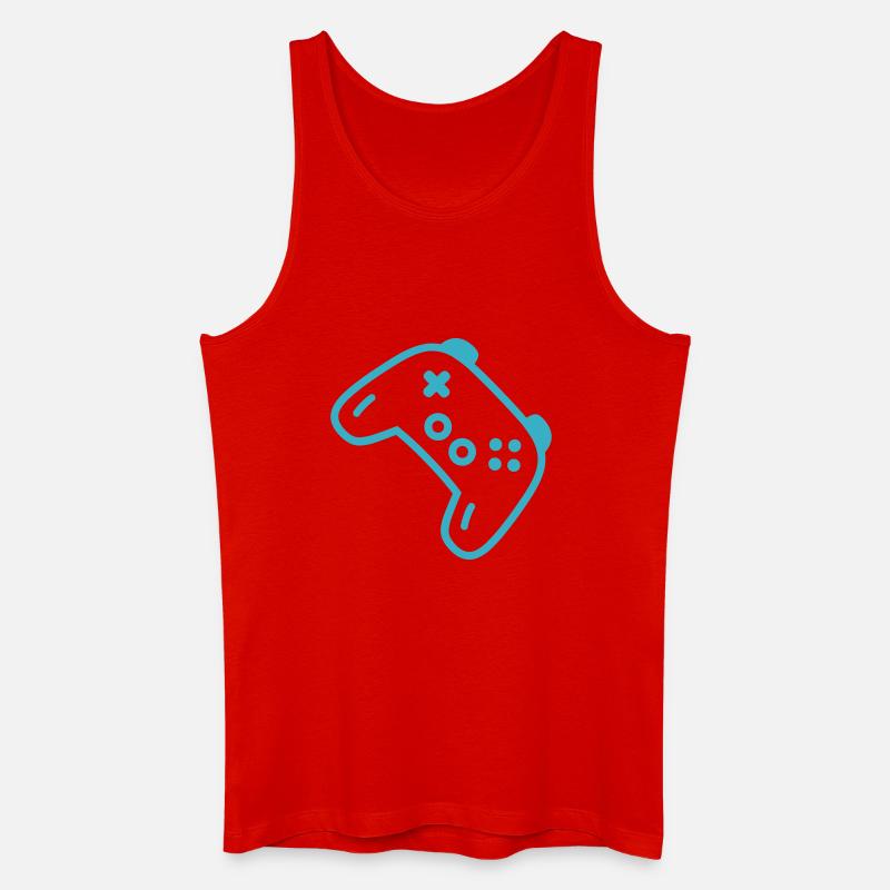 Turquoise controller silhouette - Men’s Organic Tank Top - red