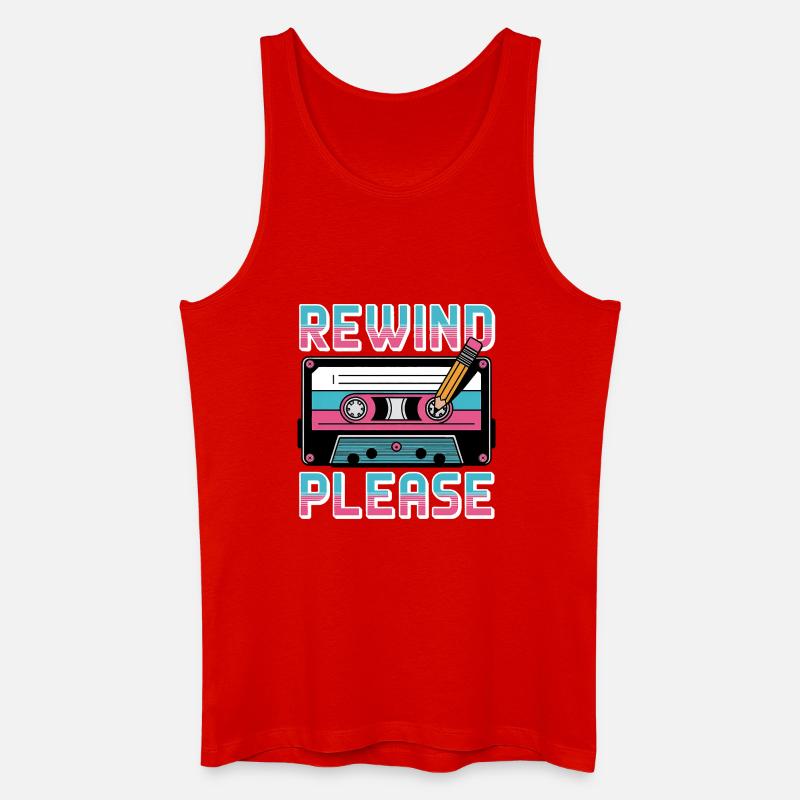 Rewind Please Kassette Retro - Männer Bio Tank Top - Rot