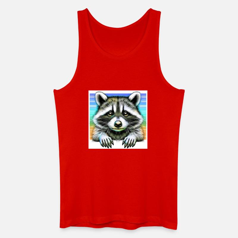Waschbär - Männer Bio Tank Top - Rot