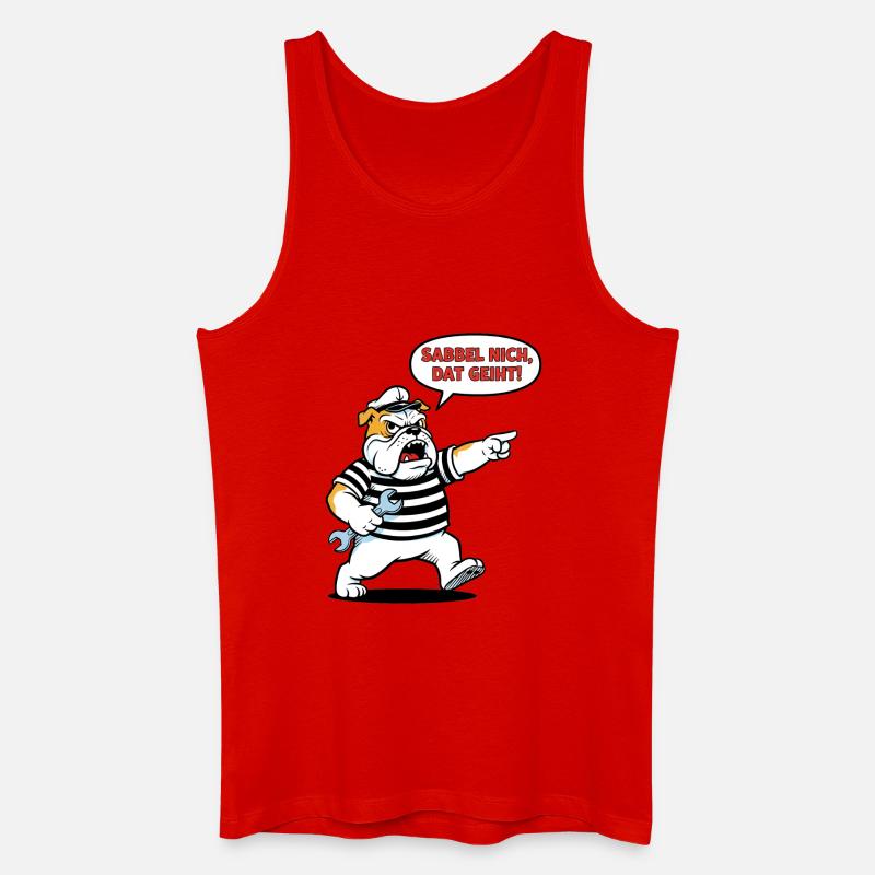 Sabbel nich, dat geiht! Bulldogge Handwerker - Männer Bio Tank Top - Rot