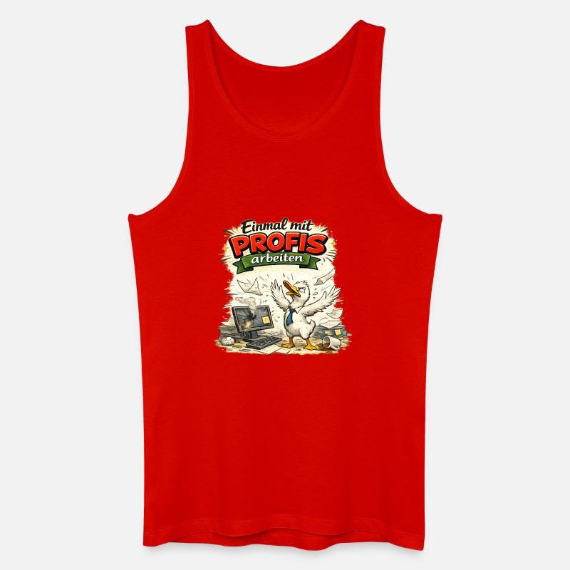 Einmal mit Profis arbeiten - Arbeit - Männer Bio Tank Top - Rot