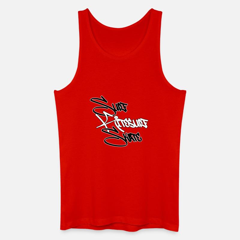 Graffiti Surf Script White - Men’s Organic Tank Top - red