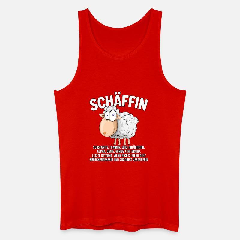 Schäffin - Alpha Schaf als Chefin - Männer Bio Tank Top - Rot
