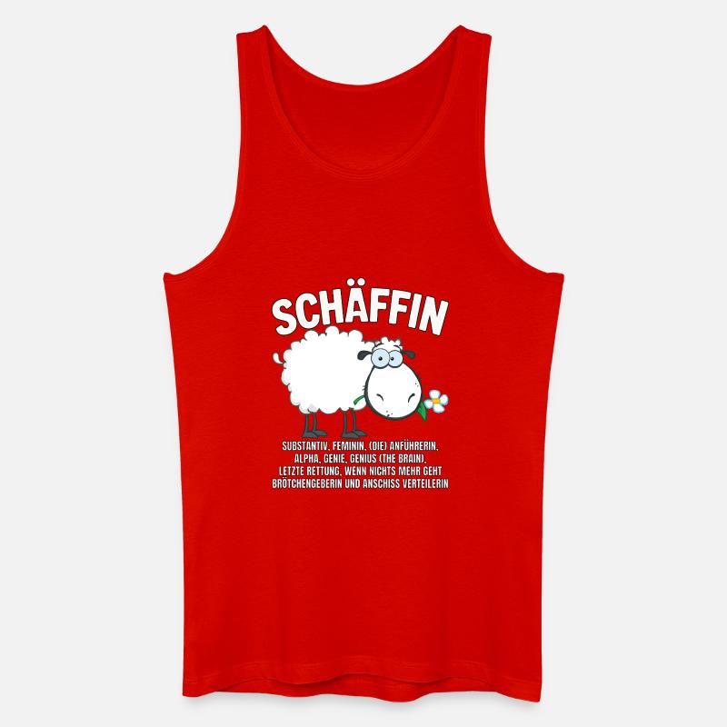 Schäffin - Alpha Schaf mit Sonnenbrille - Männer Bio Tank Top - Rot