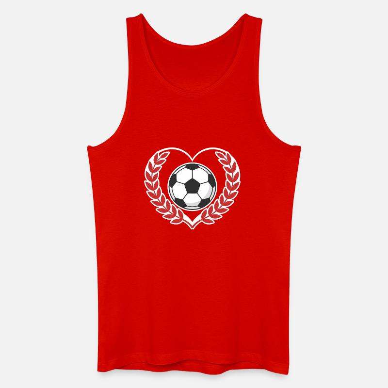 Herzball mit Lorbeerkranz - Männer Bio Tank Top - Rot