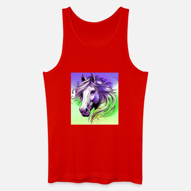 Pferd - Männer Bio Tank Top - Rot