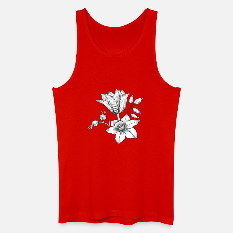 Blütenranke - Männer Bio Tank Top - Rot