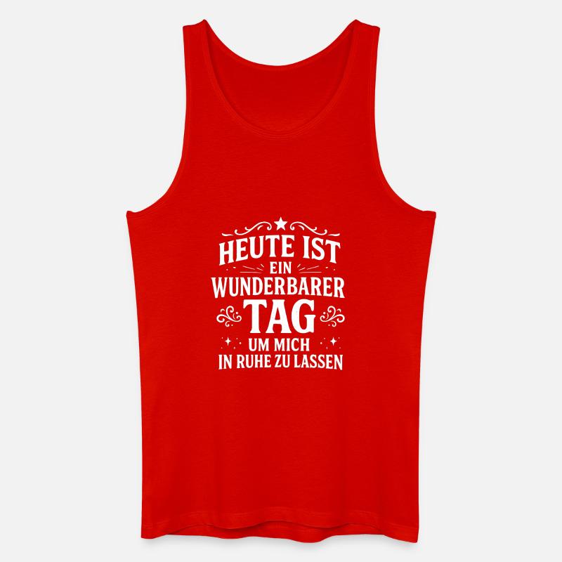 Lass mich in Ruhe Statement Spruch - Männer Bio Tank Top - Rot