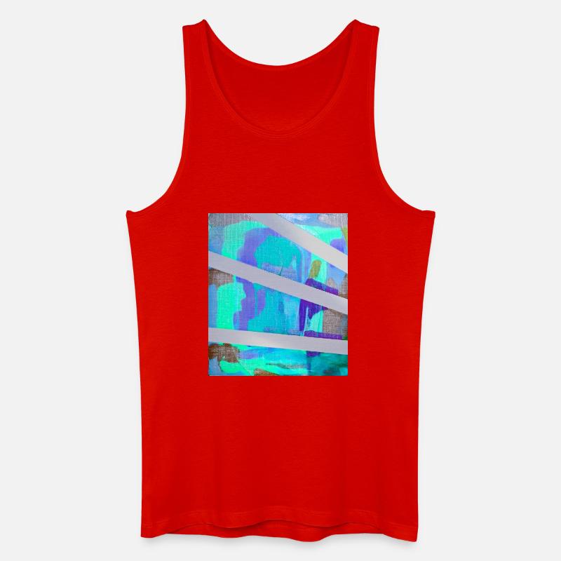 Neon Abstract Stripe Collage - Men’s Organic Tank Top - red