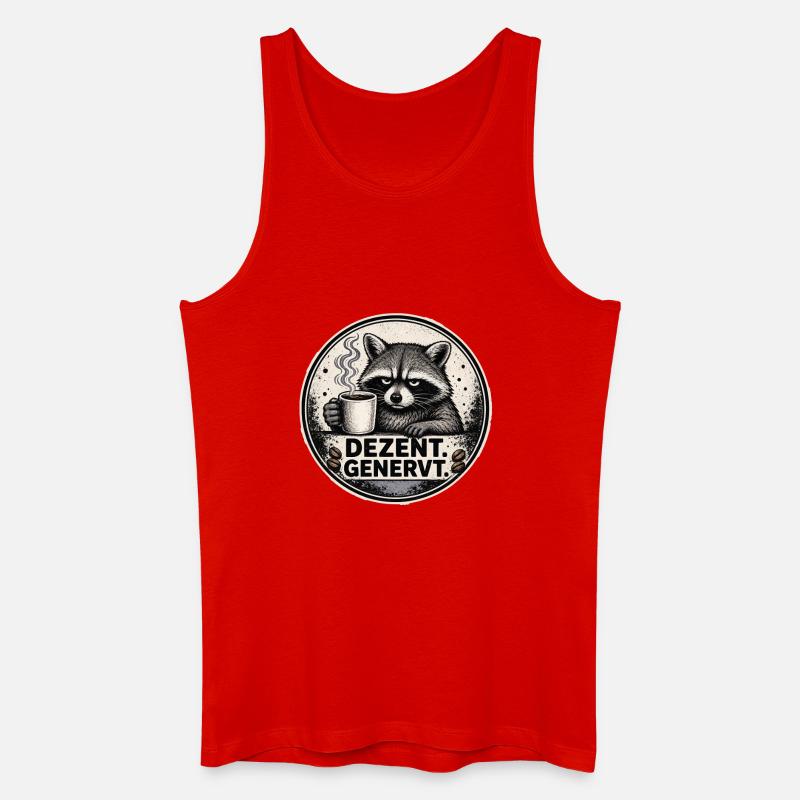 Dezent Genervt Waschbär Kaffee - Männer Bio Tank Top - Rot