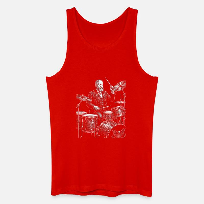 Benjamin Harrison spielt Schlagzeug - Männer Bio Tank Top - Rot