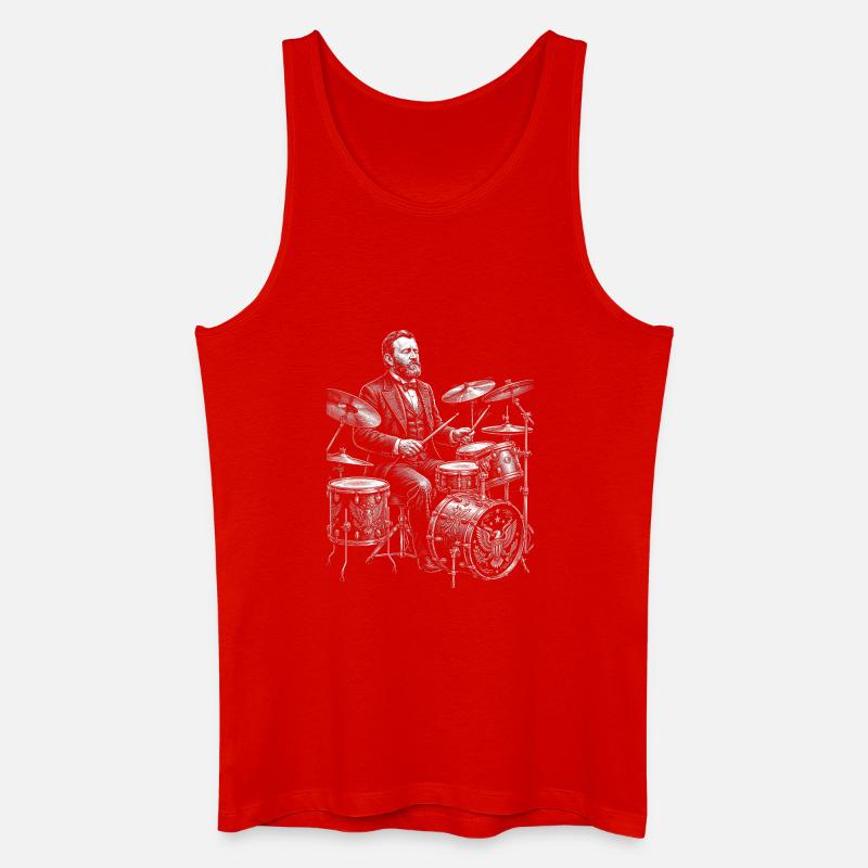 Ulysses S. Grant spielt Schlagzeug - Männer Bio Tank Top - Rot
