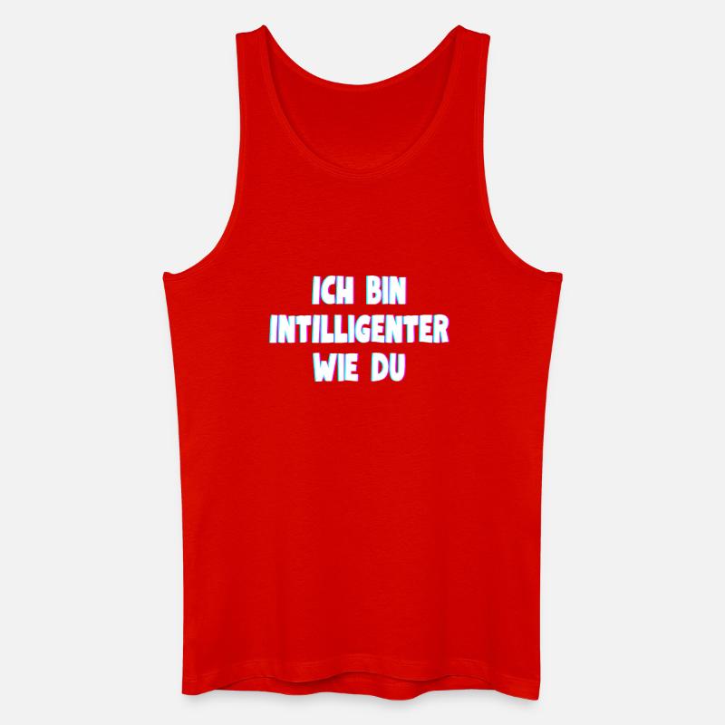 Ich bin intelligenter wie du - Männer Bio Tank Top - Rot
