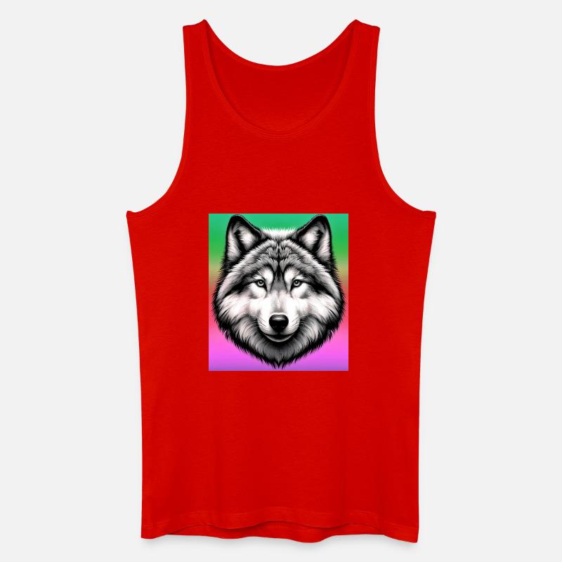 Wolf - Männer Bio Tank Top - Rot