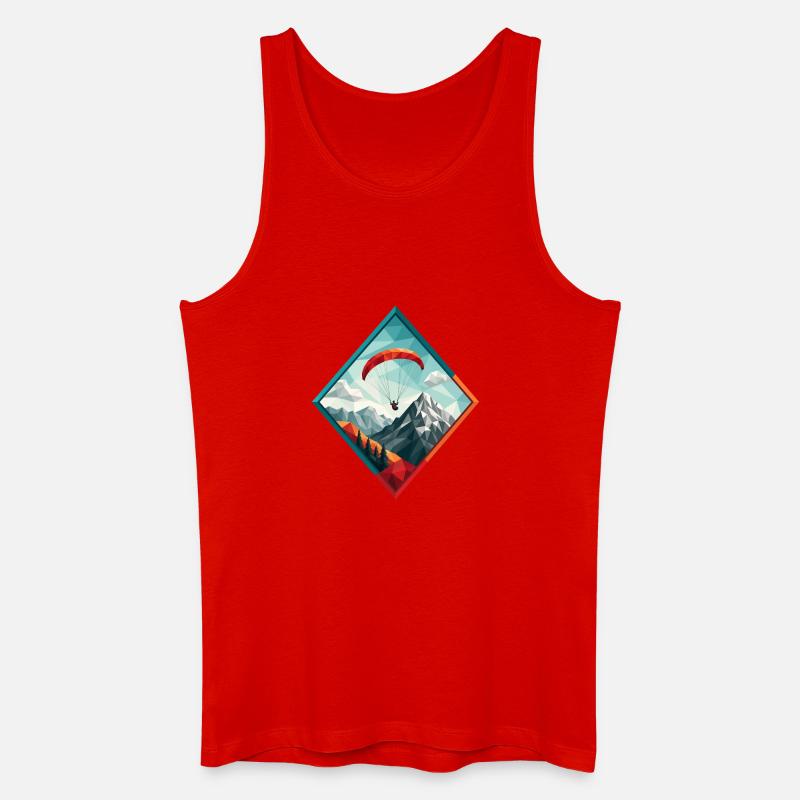 Paraglider über Berglandschaft - Männer Bio Tank Top - Rot