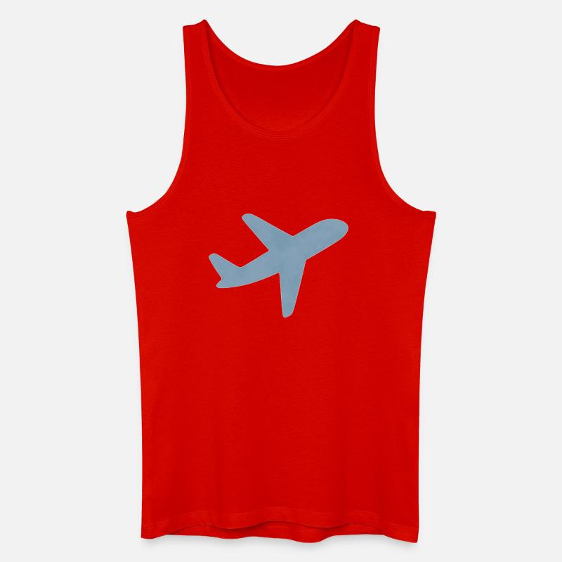 Blaues minimalistisches Flugzeug - Männer Bio Tank Top - Rot