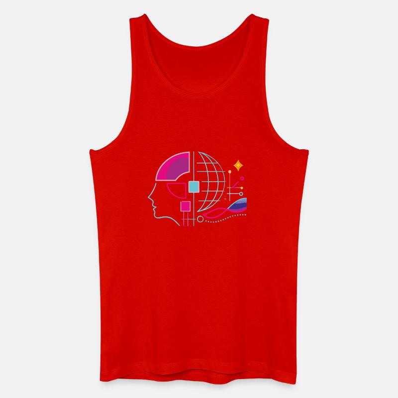 Globale Intelligenz - Männer Bio Tank Top - Rot