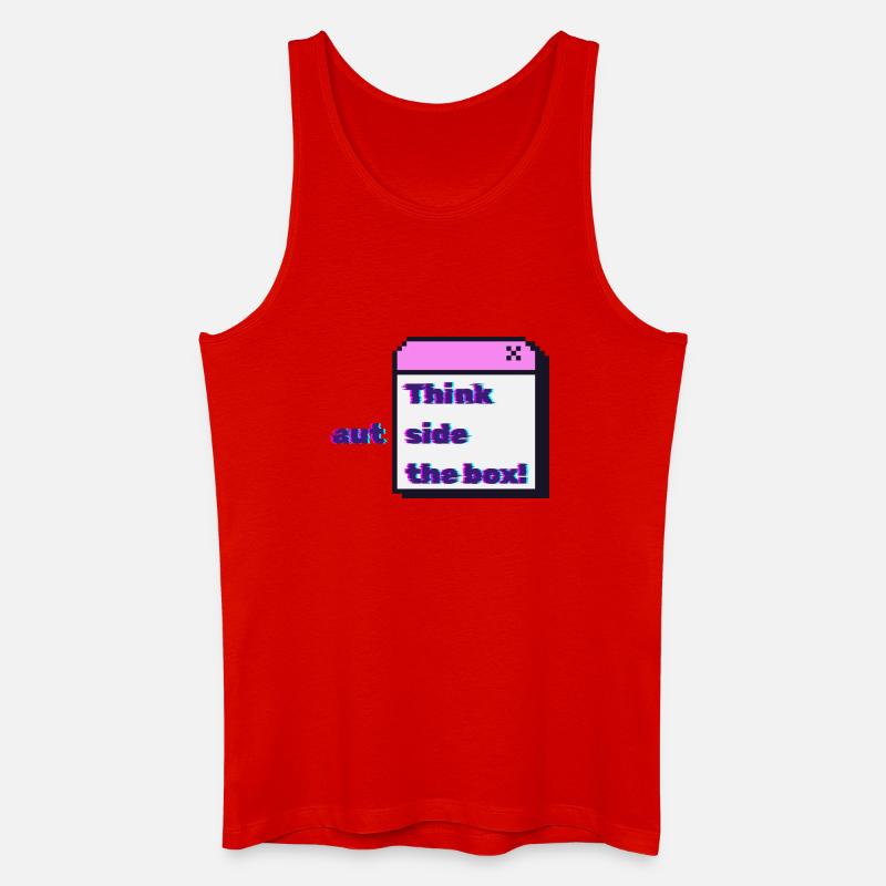Think autside the box - Glitch - Männer Bio Tank Top - Rot