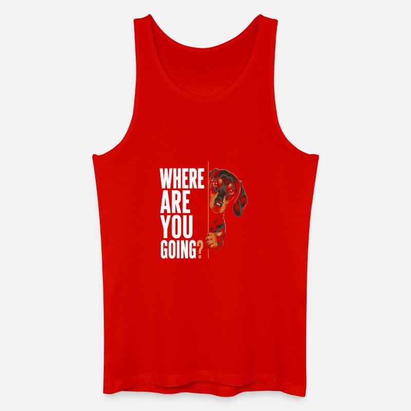 Where Are You Going? Hundeblick - Männer Bio Tank Top - Rot