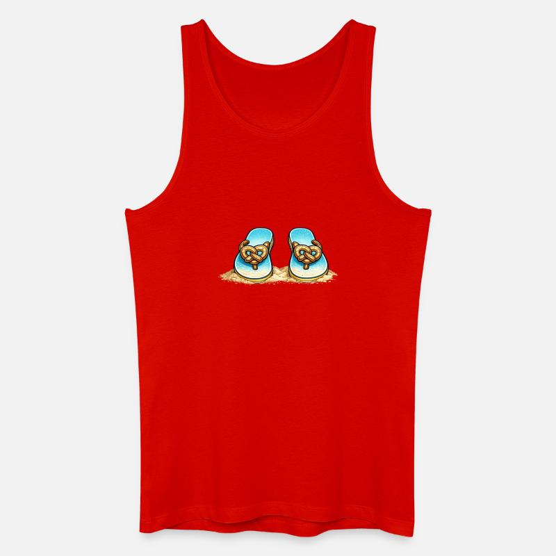 Blue Pretzel Bow Beach Flip-Flops - Männer Bio Tank Top - Rot